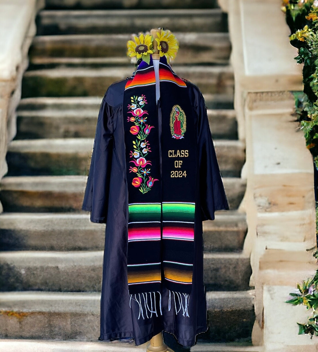 Floral & Virgen Graduation Stole Class of 2024