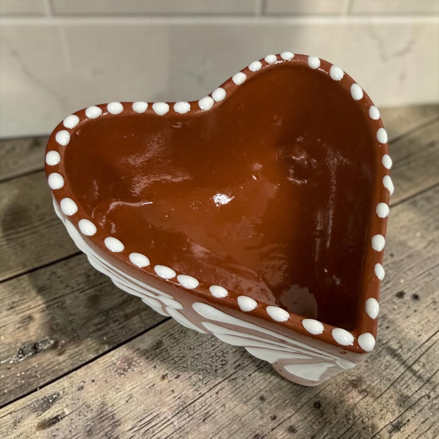 Terracotta Molcajete Style Heart Salsero, Molcajete Corazon Salsa Bowl