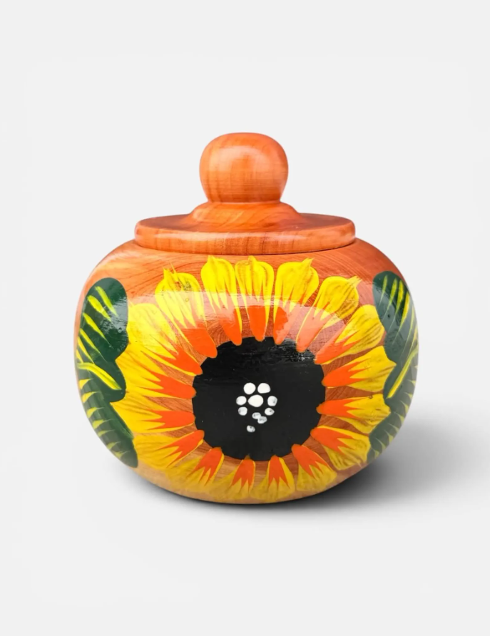 Mexican Handcrafted Multi Functional Jar with Lid, Hecho a mano