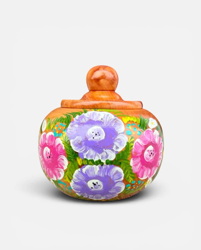 Mexican Handcrafted Multi Functional Jar with Lid, Hecho a mano
