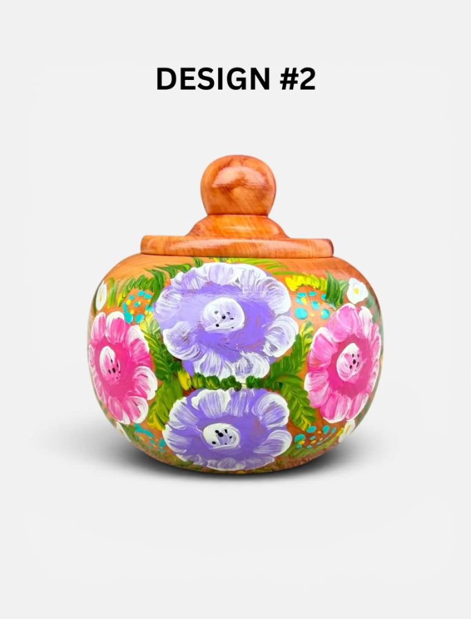 Mexican Handcrafted Multi Functional Jar with Lid, Hecho a mano