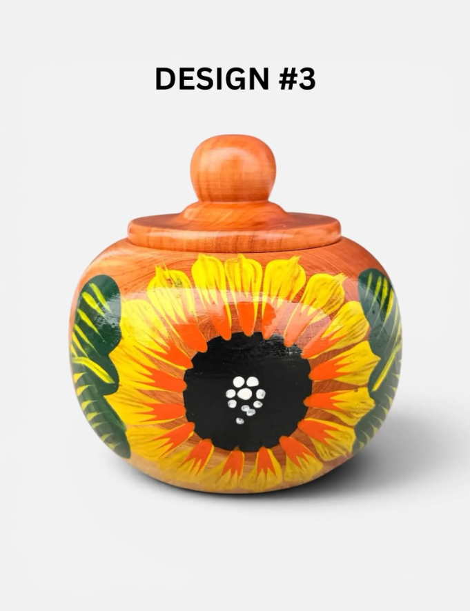 Mexican Handcrafted Multi Functional Jar with Lid, Hecho a mano