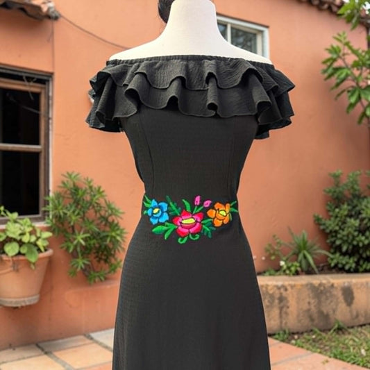 Floral Campesina Mexican Embroidered Dress