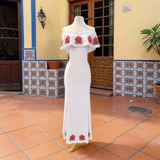 Floral Maxi Mexican Campesina Dress