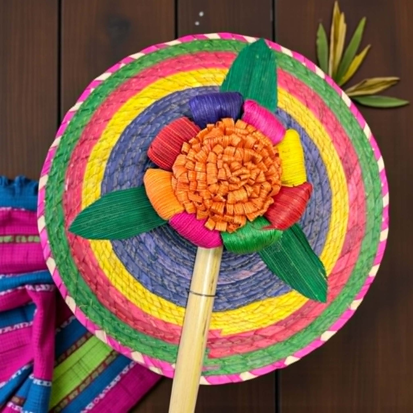 Handmade Mexican Palm Hand Fan
