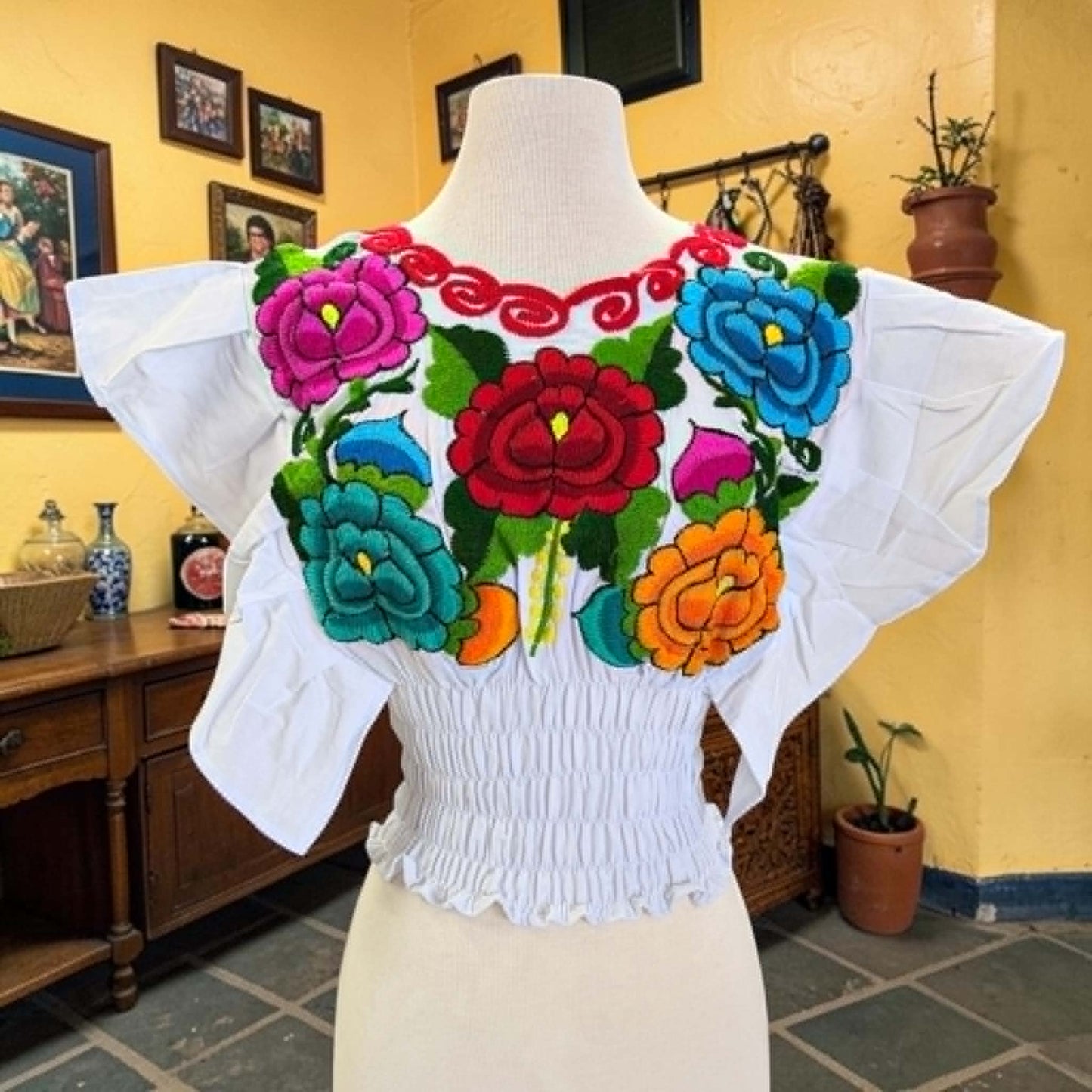 Butterfly Sleeve Embroidery Blouse