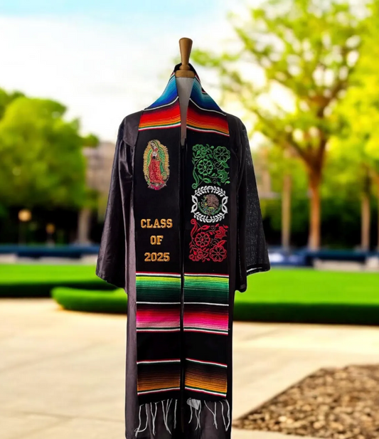 Mexican Tri Color Graduation Stole