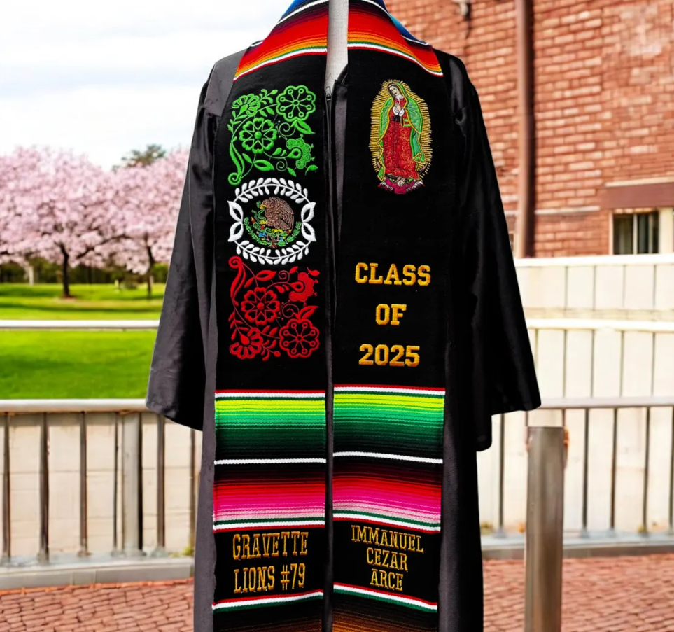 Mexican Tri Color Graduation Stole