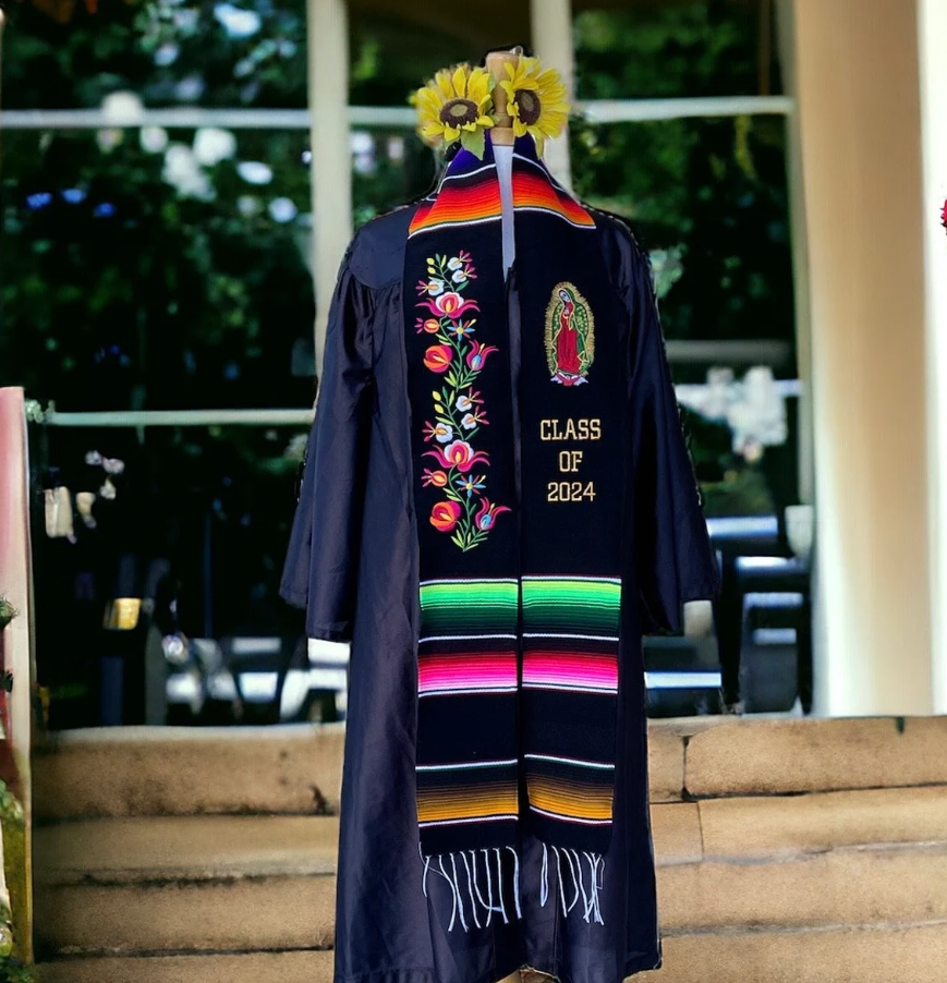 Floral Virgen Graduation Stole Class of 2026