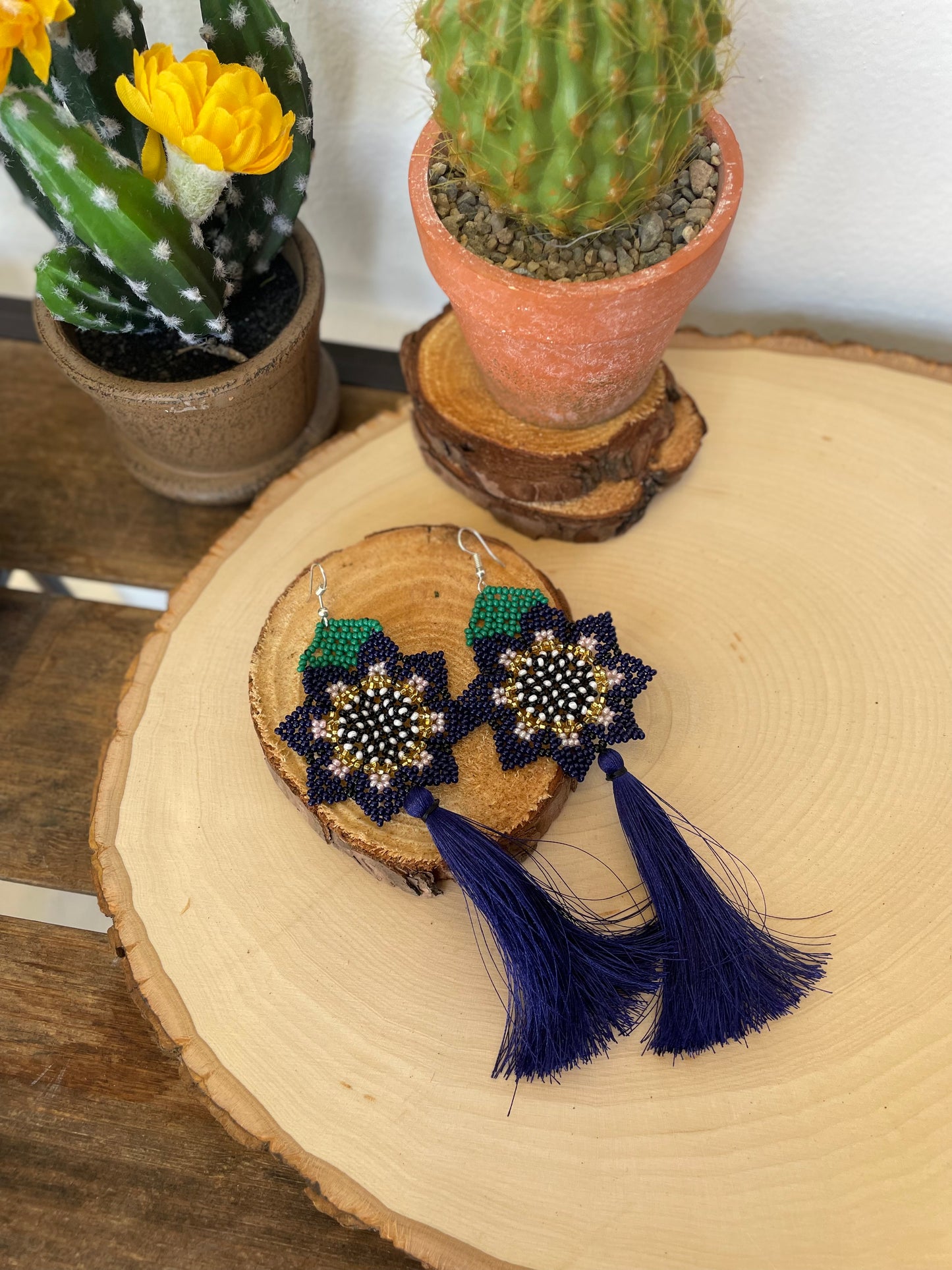 Floral with Tassle Maxi Earring