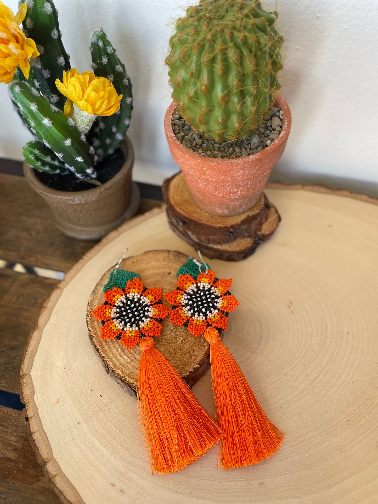Floral with Tassle Maxi Earring
