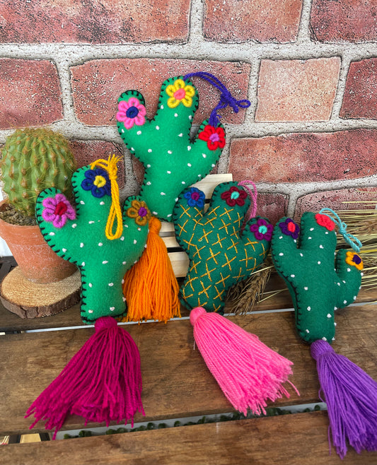 Embroidered Cactus Pompom